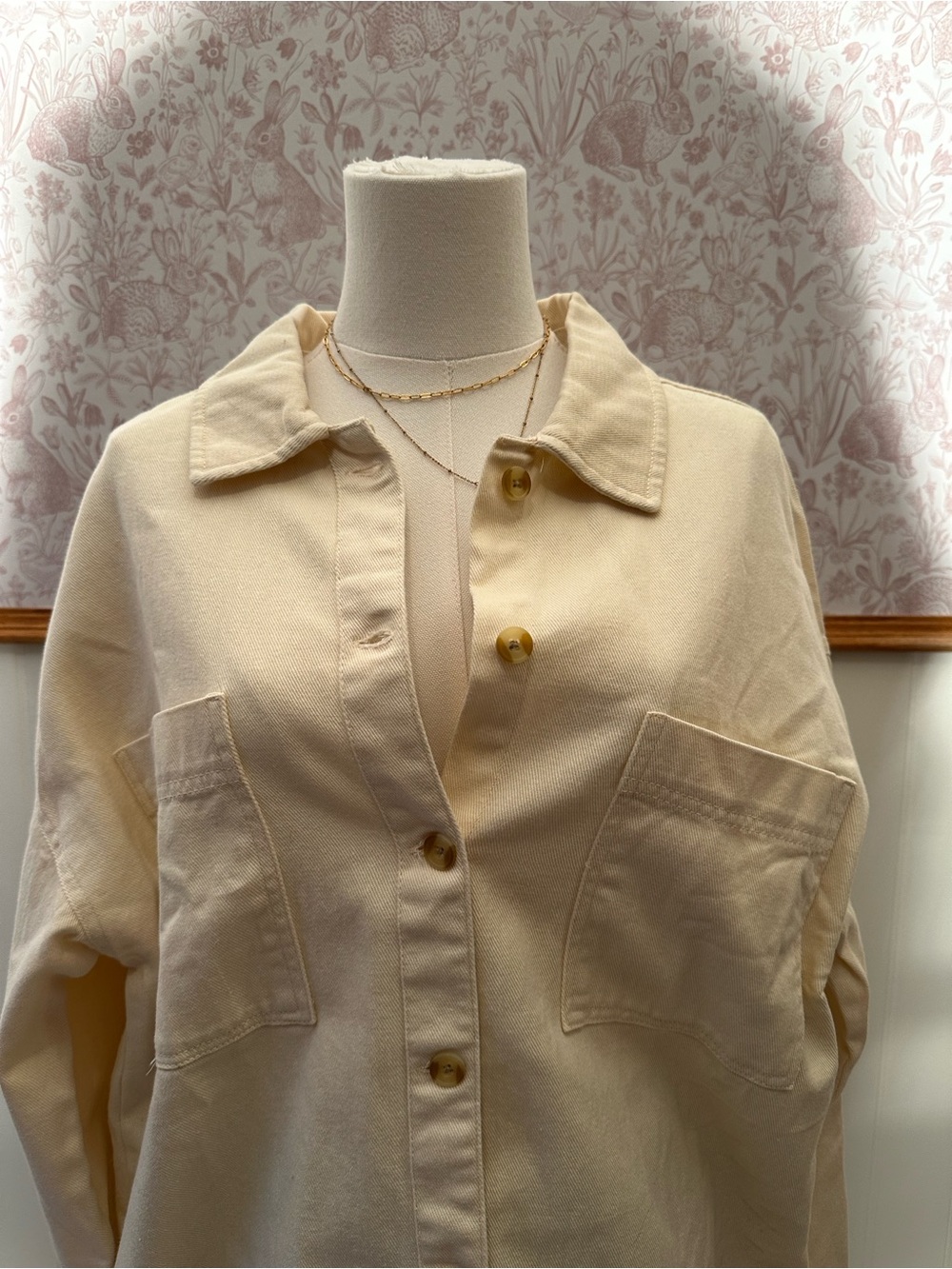 Thread & Supply Cream Button-Up Shacket - Picture 4 of 9